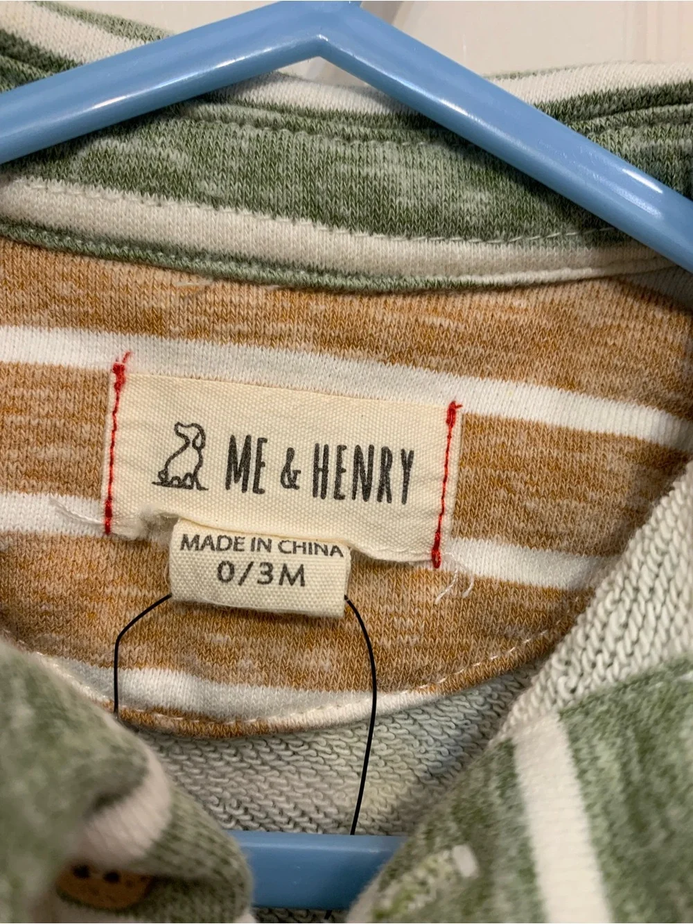 ME & HENRY Striped Long Sleeve Infant Boy 0/3 Months Romper.           3852